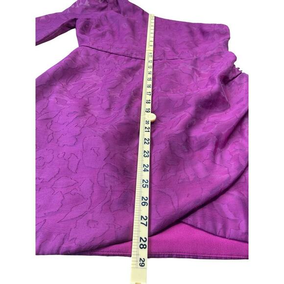 Lulus Emogene Magenta Burnout Floral One Shoulder Mini Dress - Medium - Picture 12 of 16